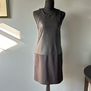 Banana Republic Shift Dress with Leather window-pane panel